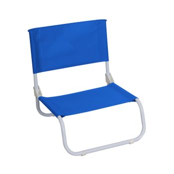 7house - Silla Plegable Baja De Playa, Acero Y Tela De Oxford, Para Piscina, Camping Y Acampada, Impermeable, Silla Plegable Playa Ligera, Dimensiones 45x49.5x17.5cm (largo X Ancho X Alto), Color Azul