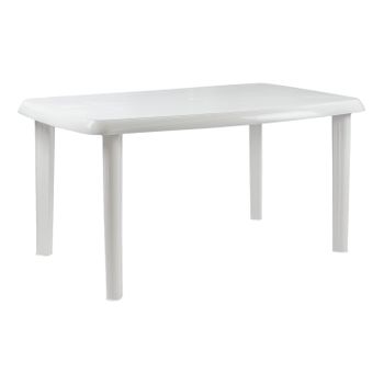 Mesa De Resina Oval/rectangular Blanco 140x85x72cm 7house