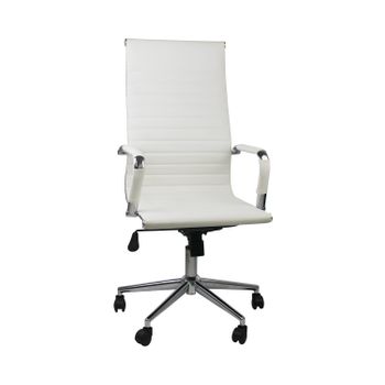 Silla de escritorio de tela beige y acero negro con altura ajustable - TOARA