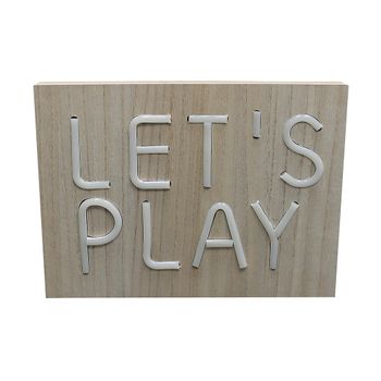 Letrero Luminoso Let`s Play Led - Pilas 2xaa 35x3x26cm - Spazioluzio -