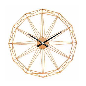 Thinia Home - Reloj De Pared Moderno Dorado Ø80cm, Aluminio/metal, Hogar, Oficina Y Despacho, Movimiento Agujas Continuo, Extra Silencioso, Diseño Geométrico, Estilo Moderno, Color Dorado