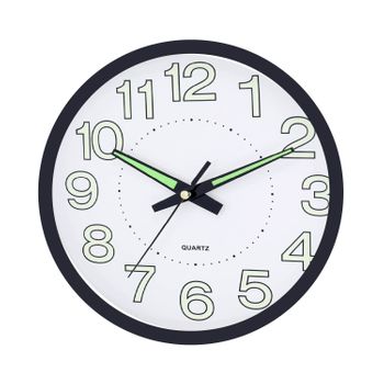 Reloj De Pared Moderno Reflectante Negro Ø25.4cm Thinia Home