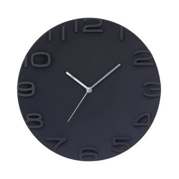 Reloj De Pared Moderno 3d Negro Ø34.5cm Thinia Home