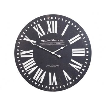 Negro - Reloj Pared Panel De Madera Mdf - Negro O Beige Diametro 28cm