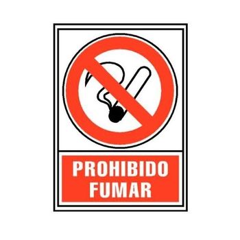 Archivo 2000 Seã‘al Prohibido Fumar" 210x297mm Pvc 700 Micras Blancorojo"