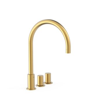 Tres 06110501om Study Grifo Bimando De Repisa Para Lavabo Color Oro Mate 24k