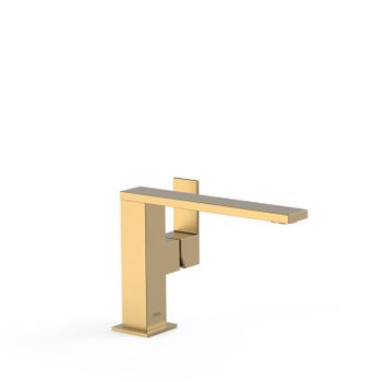 Tres 00620501om Cuadro Grifo Monomando Con Maneta Lateral Para Lavabo Color Oro Mate 24k