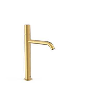 Tres 26130701om Study Grifo Monomando Caño Alto Para Lavabo Color Oro Mate 24k