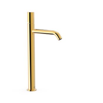 Tres 26130801or Study Grifo Monomando Xxl Caño Alto Para Lavabo Color Oro 24k