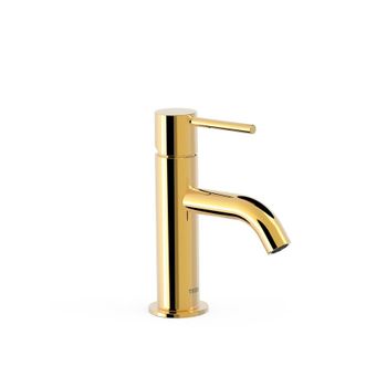 Tres 26290301or Study Grifo Monomando Para Lavabo Color Oro 24k