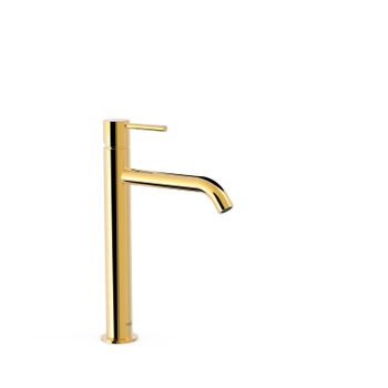 Tres 26230701or Study Grifo Monomando Caño Alto Para Lavabo Color Oro 24k