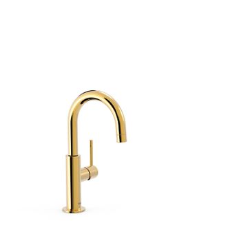 Tres 26290403or Study Grifo Monomando Con Maneta Lateral Para Lavabo Color Oro 24k