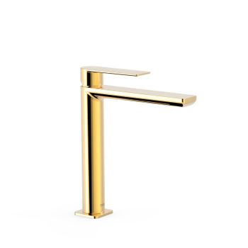 Tres 20020303or Loft Grifo Monomando Caño Alto Para Lavabo Color Oro 24k