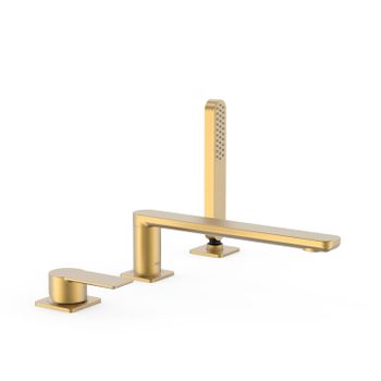 Tres 20016201om Loft Grifo Monomando Para Borde De Bañera Color Oro Mate 24k