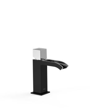 Tres 00611002ne Cuadro Grifo Monomando Para Lavabo Color Negro-cromo