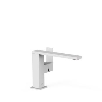 Tres 00620501bm Cuadro Grifo Monomando Con Maneta Lateral Para Lavabo Color Blanco Mate