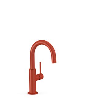 Tres 26290403tro Study Grifo Monomando Con Maneta Lateral Para Lavabo Color Rojo