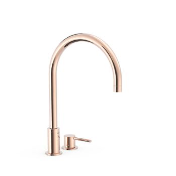 Tres 26110501op Study Exclusive Grifo Monomando De Repisa Para Lavabo Oro Rosa 24k