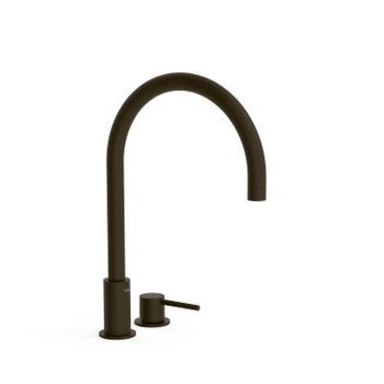 Tres 26110501kmb Study Grifo Monomando De Repisa Para Lavabo Color Negro Bronce