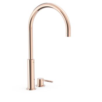 Tres 26110502op Study Exclusive Grifo Monomando Alto De Repisa Para Lavabo Oro Rosa 24k