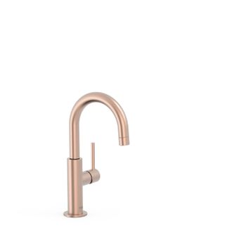 Tres 26290403opm Study Exclusive Grifo Monomando Con Maneta Lateral Para Lavabo Oro Rosa