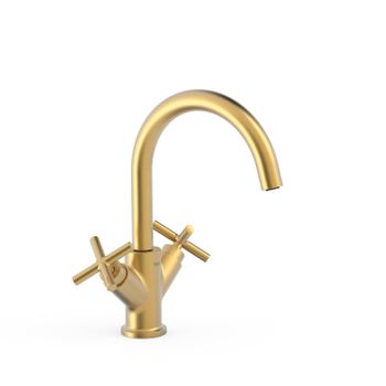 Tres 28320301om Mont Blanc Grifo Bimando Alto Lavabo Color Oro Mate 24k