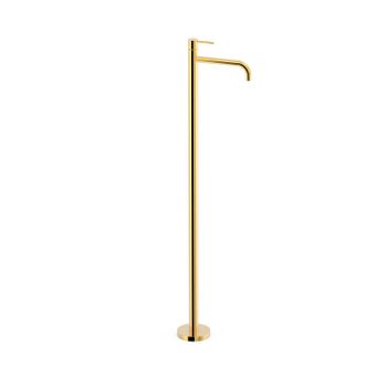 Tres 26285305or Study Grifo Monomando Con Toma A Suelo Lavabo Color Oro 24k