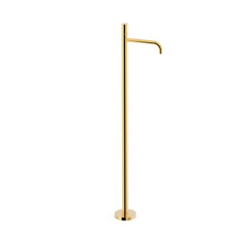 Tres 26285306or Study Grifo Monomando Con Toma A Suelo Lavabo Color Oro 24k