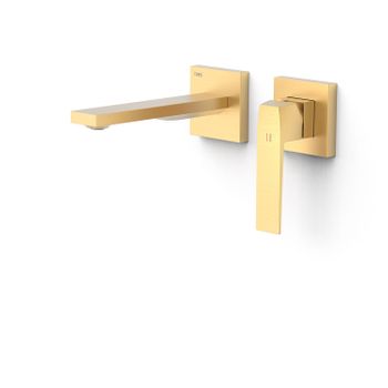 Tres 20230021om Slim Pieza Vista Para Cuerpo Empotrado De Lavabo Color Oro Mate 24k