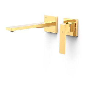 Tres 20230022or Slim Pieza Vista Para Cuerpo Empotrado De Lavabo Color Oro 24k