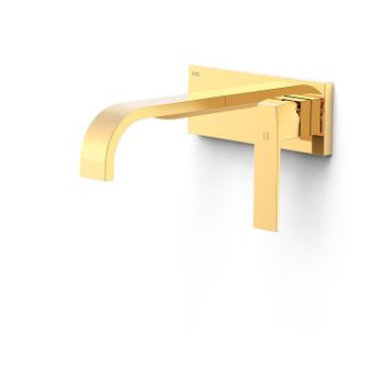 Tres 20230033or Slim Pieza Vista Para Cuerpo Empotrado De Lavabo Color Oro 24k