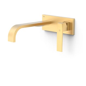 Tres 20230034om Slim Pieza Vista Para Cuerpo Empotrado De Lavabo Color Oro Mate 24k