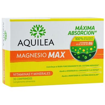 Complemento Alimenticio Con Megnesio Para El Cansancio Y La Fatiga, 30 Comprimidos, Aquilea Max