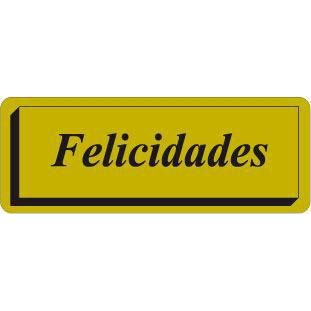 R/ 300 Etiquetas Felicidades Oro 50x15