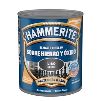 Esmalte Directo Sobre Hierro Y Óxido Hammerite Liso Negro 2.5l