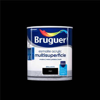 Esmalte Acrílico Multisuperficie Bruguer Brillante Negro 750ml