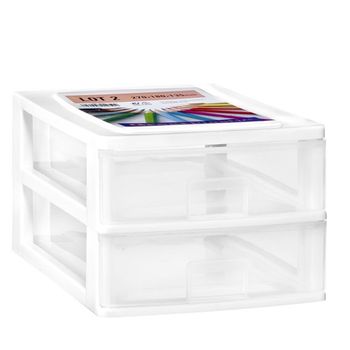 Lote De 2 Cajas Great Plastic 27 X 18 X 13,5 Cm En Color Blanco