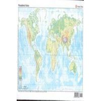 Paq/50 Mapas Planisferio Físico Mudos En Color