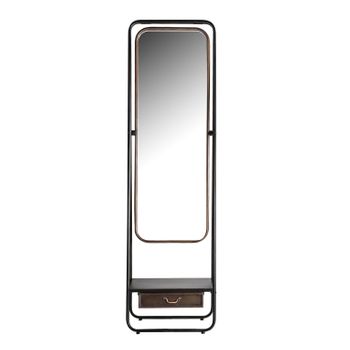 Espejo De Pie Cuerpo Entero Martano Plegable Y Con Pata Inclinable Metal  160 X 43 X 49 Cm - Negro [en.casa] con Ofertas en Carrefour