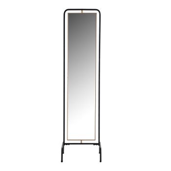 Espejo De Pie Cuerpo Entero Ruffano Con Estante Metal 160 X 44 X 60 Cm -  Negro [en.casa] con Ofertas en Carrefour