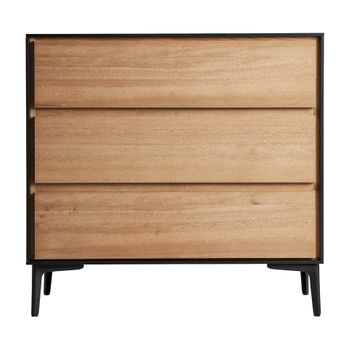 Cómoda, De Madera Dm, En Color Negro, De 85x40x81cm