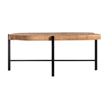 Mesa De Centro, De Madera De Abeto, En Color Negro, De 83x74x32cm