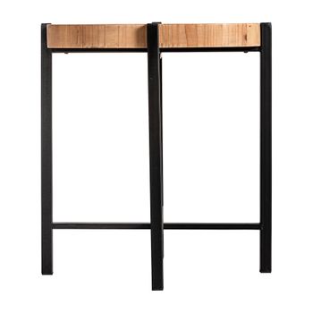 Mesa Auxiliar, De Madera De Abeto, En Color Negro, De 43x42x46cm