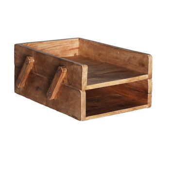 Caja De Madera De Mahogany En Color Natural De 29x47x16cm