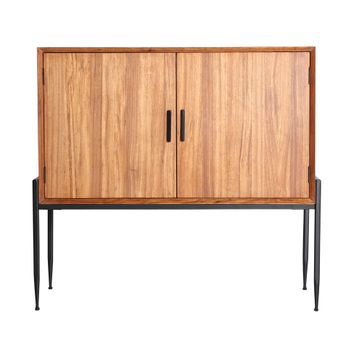 Armario, De Madera De Abeto, En Color Negro, De 105x40x101cm