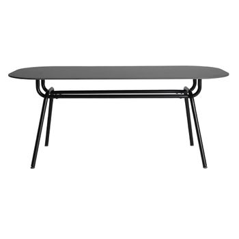 Mesa Comedor, De Piedra, En Color Negro, De 180x90x75cm