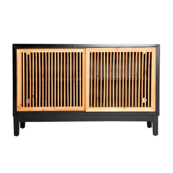 Buffet, De Madera De Abeto, En Color Negro, De 121x36x76cm