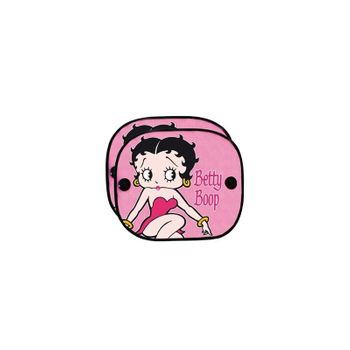 Bb1041p - 2 Cortinillas-parasol Ventosas Lateral Betty Boop Rosa.-.