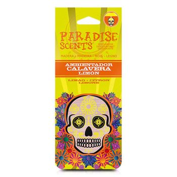 Per60007 - Perfumador Calavera Limon Madera Paradise Scents.