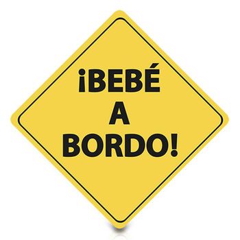 Int40110 - Cartel Bebe A Bordo Coche Con Ventosa Bccorona.